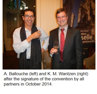 A. Ballouche (left) and K. M. Wantzen (right) after the signature of the convention by all partners in October 2014.